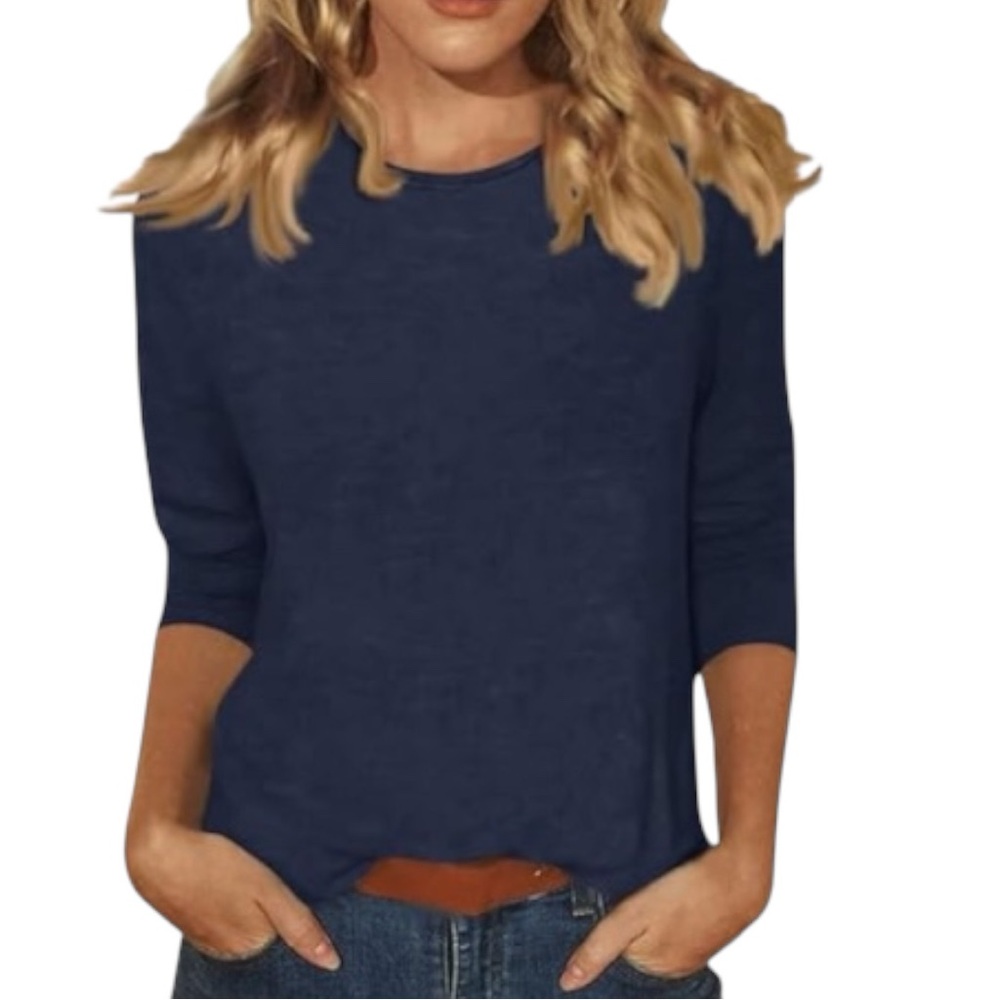 Lands’ End 100% Cashmere Sweater Women’s Size L (14-16) Blue Soft Knit Pullover